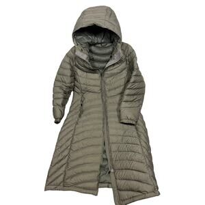 L.L. Bean Green Ultralight Long 850 Down Hooded Puffer Coat SP